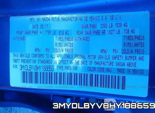 3MYDLBYV8HY188659 фото 10