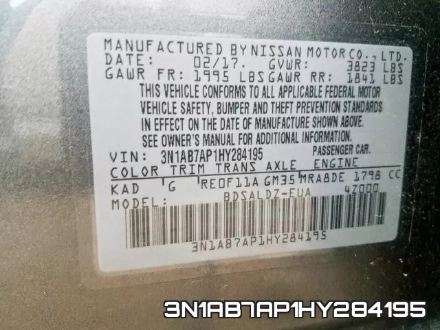 3N1AB7AP1HY284195 фото 2