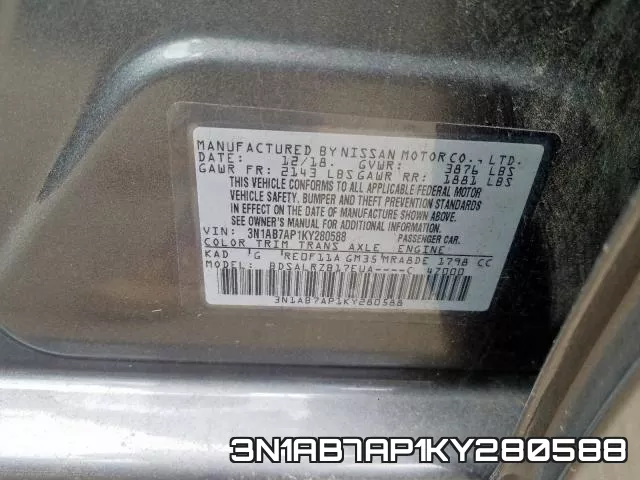 3N1AB7AP1KY280588 фото 2