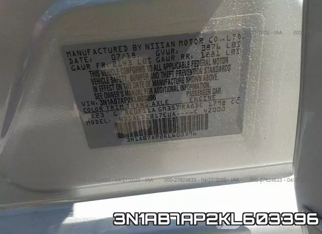 3N1AB7AP2KL603396 фото 10