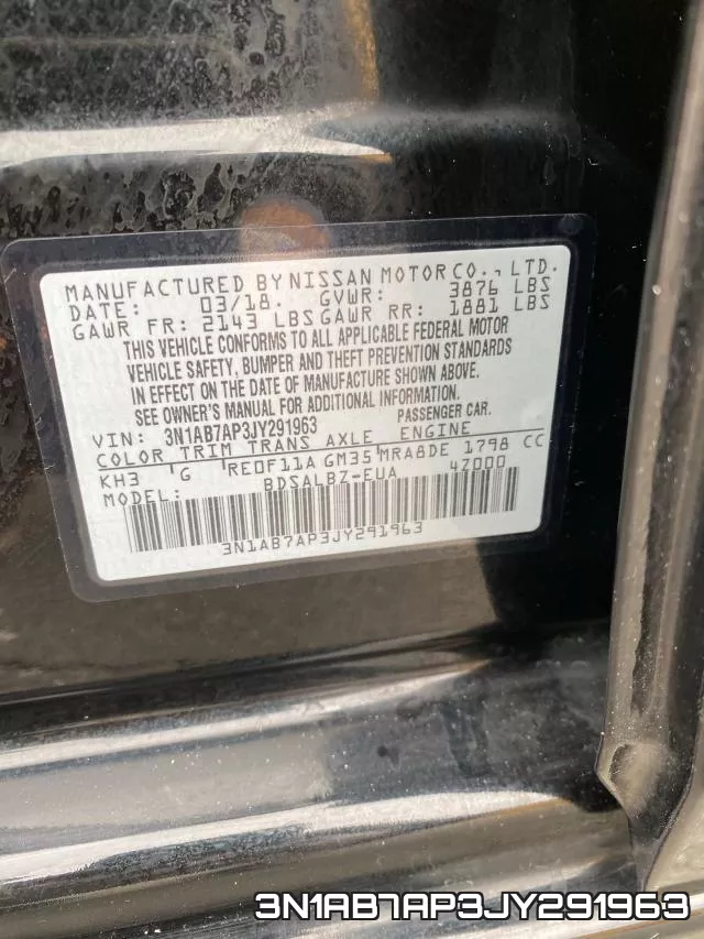 3N1AB7AP3JY291963 фото 2