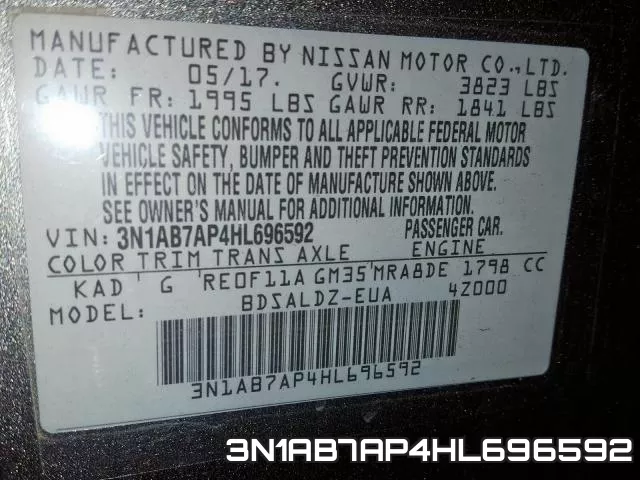 3N1AB7AP4HL696592 фото 2