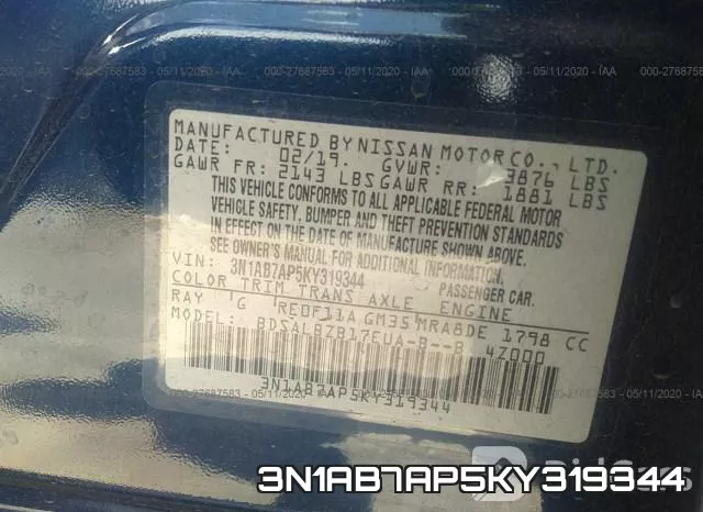 3N1AB7AP5KY319344 фото 10