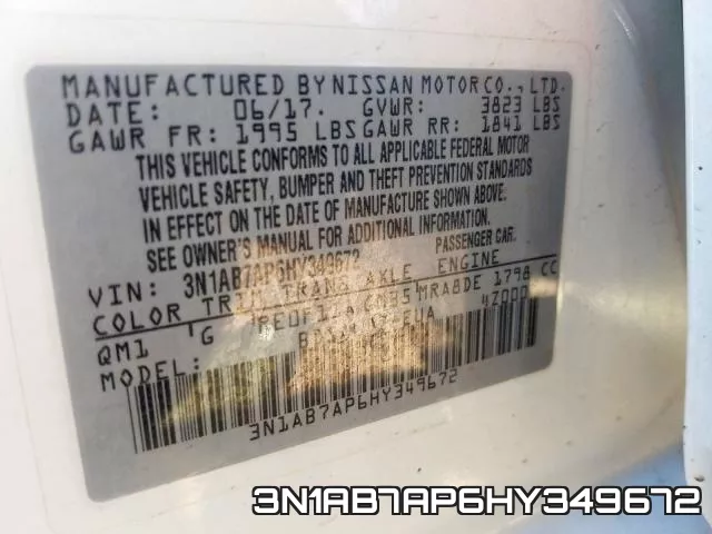 3N1AB7AP6HY349672 фото 2