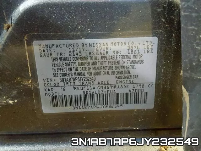 3N1AB7AP6JY232549 фото 2
