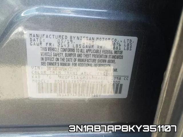 3N1AB7AP8KY351107 фото 2
