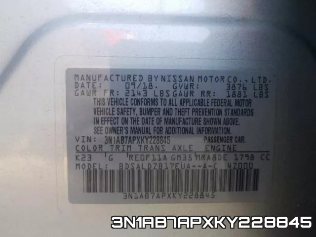 3N1AB7APXKY228845 фото 2