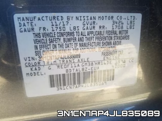 3N1CN7AP4JL835089 фото 2