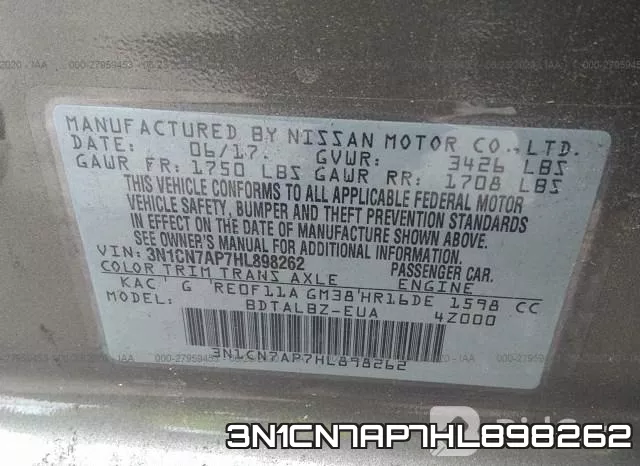 3N1CN7AP7HL898262 фото 10