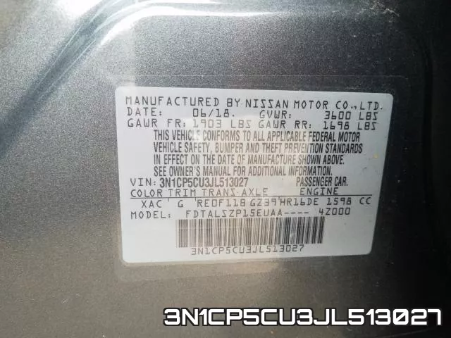 3N1CP5CU3JL513027 фото 2