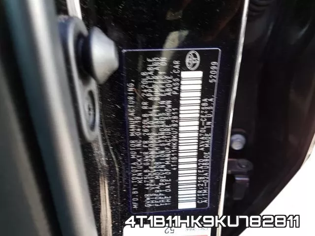 4T1B11HK9KU782811 фото 2