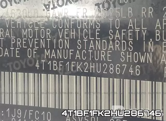 4T1BF1FK2HU286746 фото 10