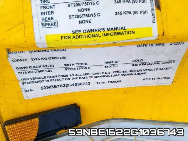 53NBE1622G1036743 фото 2