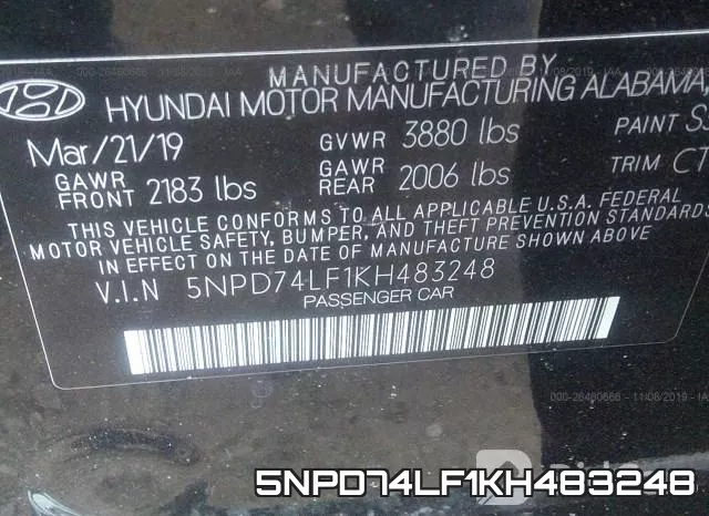 5NPD74LF1KH483248 фото 10