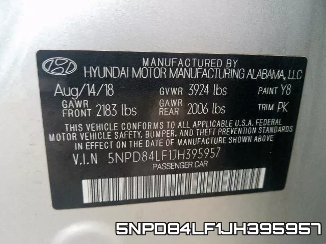 5NPD84LF1JH395957 фото 2
