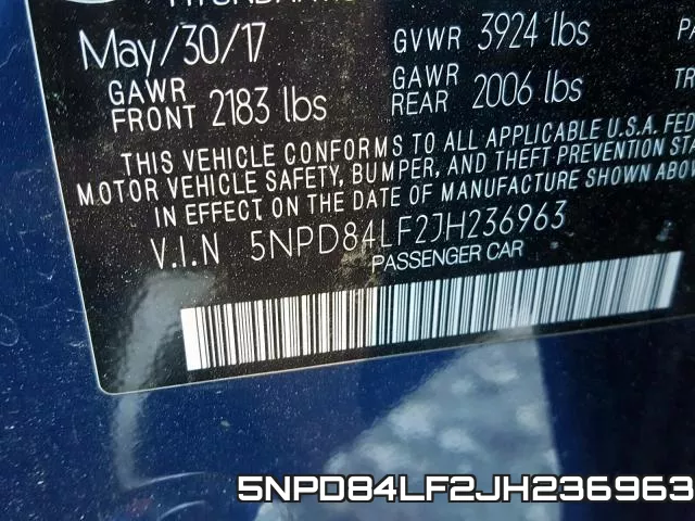 5NPD84LF2JH236963 фото 2