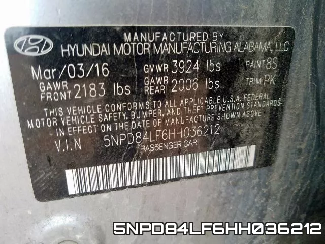 5NPD84LF6HH036212 фото 2