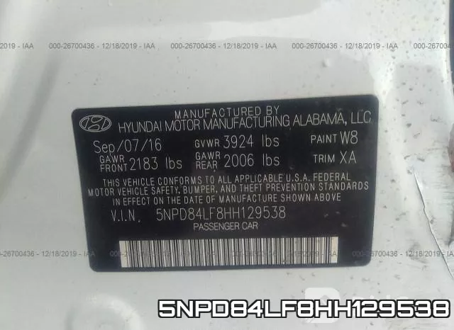 5NPD84LF8HH129538 фото 10
