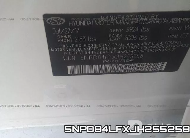 5NPD84LFXJH255258 фото 10