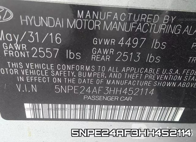 5NPE24AF3HH452114 фото 10