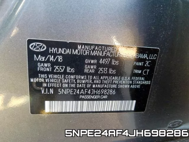 5NPE24AF4JH698286 фото 2