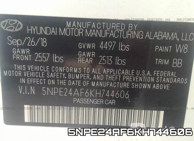 5NPE24AF6KH744606 фото 10