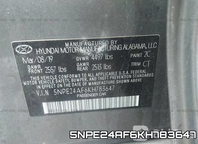 5NPE24AF6KH783647 фото 10