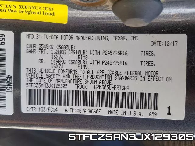 5TFCZ5AN3JX129305 фото 2
