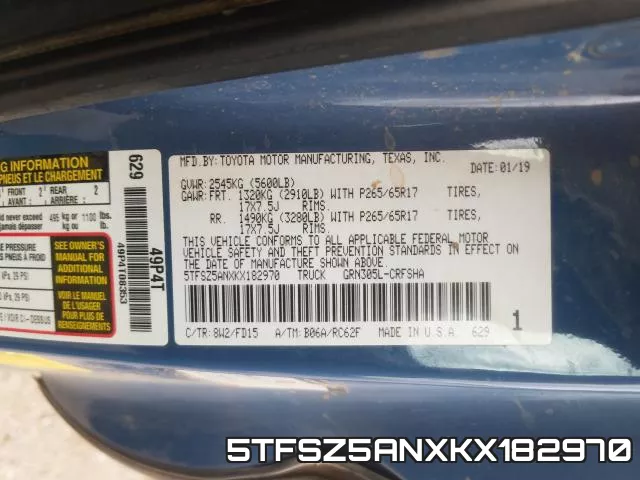 5TFSZ5ANXKX182970 фото 2