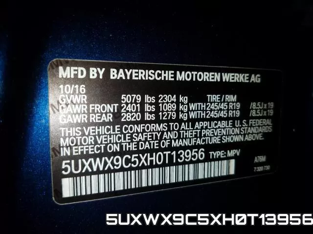 5UXWX9C5XH0T13956 фото 2