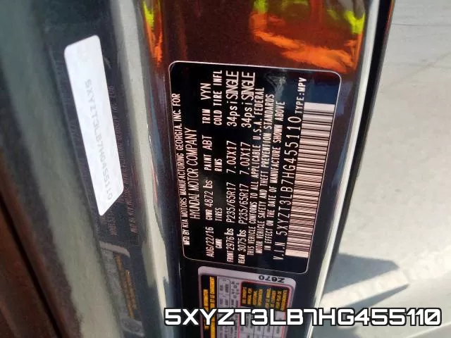 5XYZT3LB7HG455110 фото 2