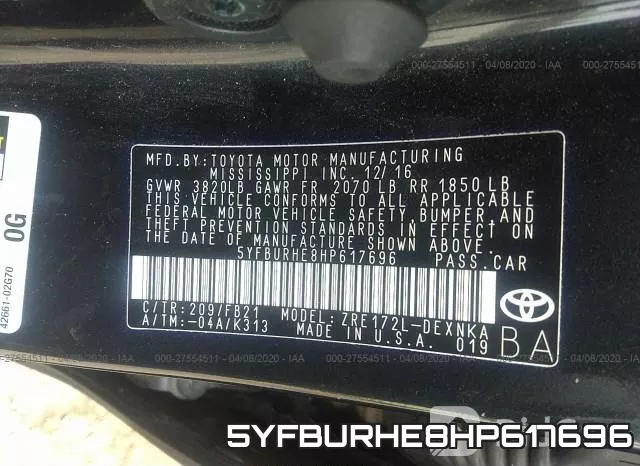 5YFBURHE8HP617696 фото 10