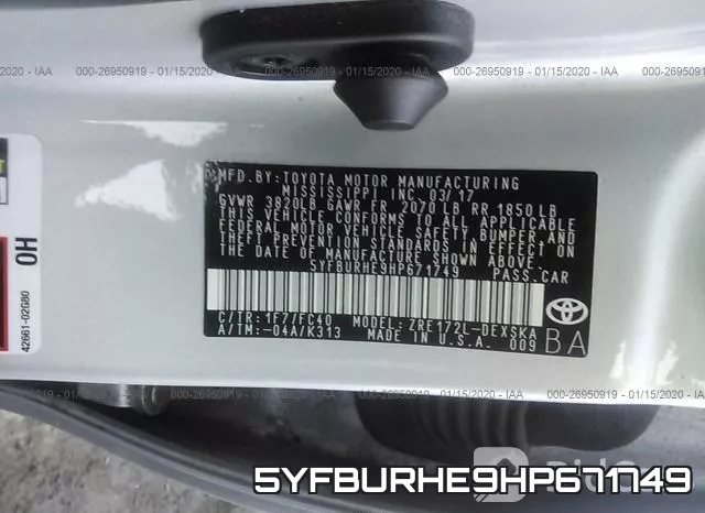 5YFBURHE9HP671749 фото 10