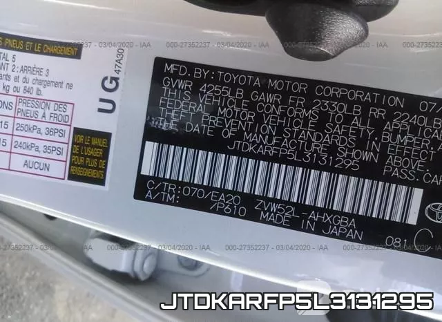JTDKARFP5L3131295 фото 10