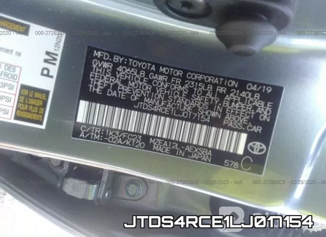 JTDS4RCE1LJ017154 фото 10