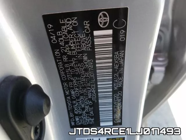 JTDS4RCE1LJ017493 фото 2