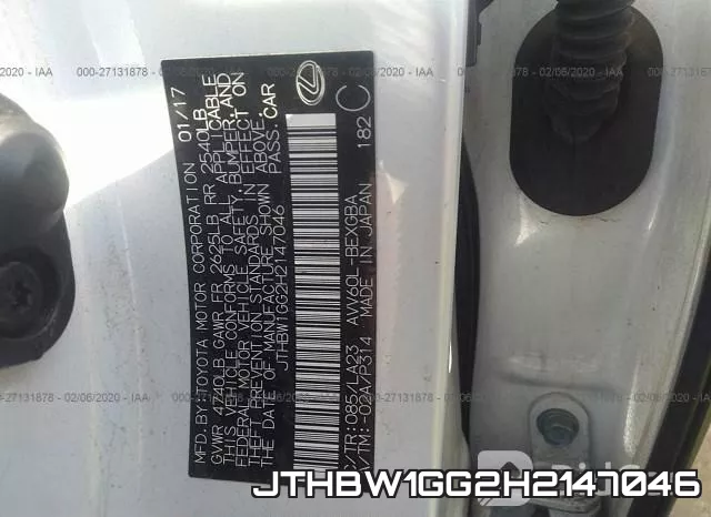 JTHBW1GG2H2147046 фото 10