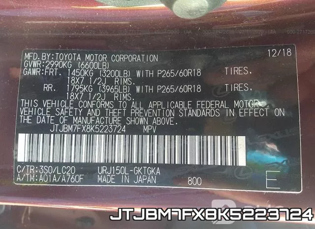JTJBM7FX8K5223724 фото 10
