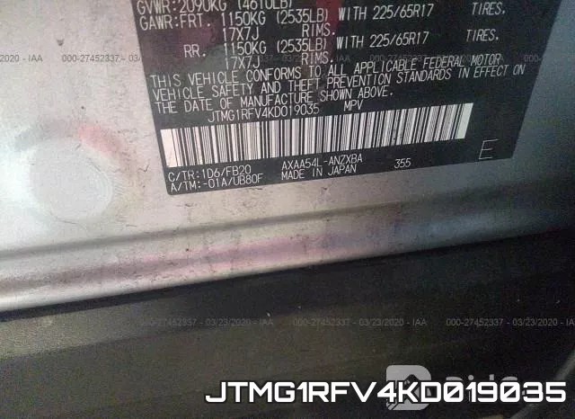 JTMG1RFV4KD019035 фото 10