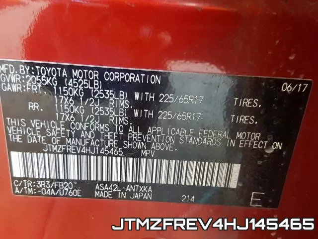JTMZFREV4HJ145465 фото 2