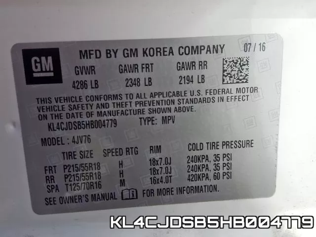 KL4CJDSB5HB004779 фото 2