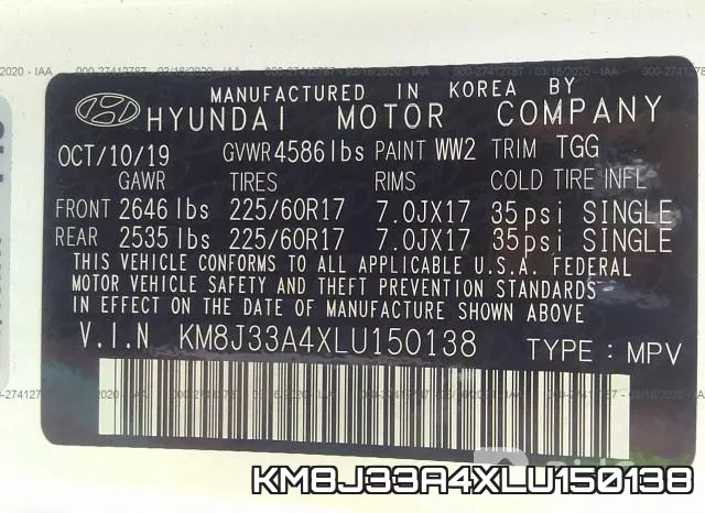 KM8J33A4XLU150138 фото 10