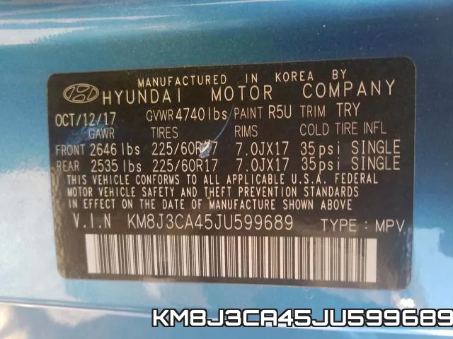 KM8J3CA45JU599689 фото 2