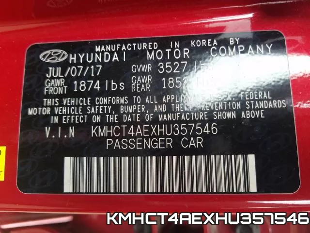 KMHCT4AEXHU357546 фото 2