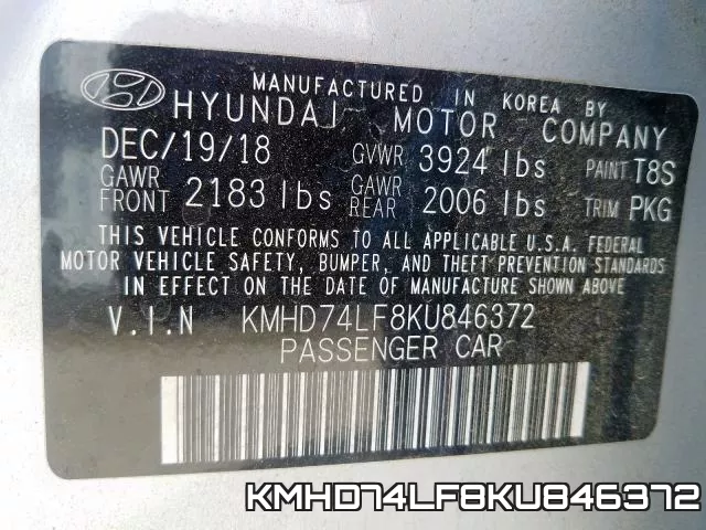 KMHD74LF8KU846372 фото 2