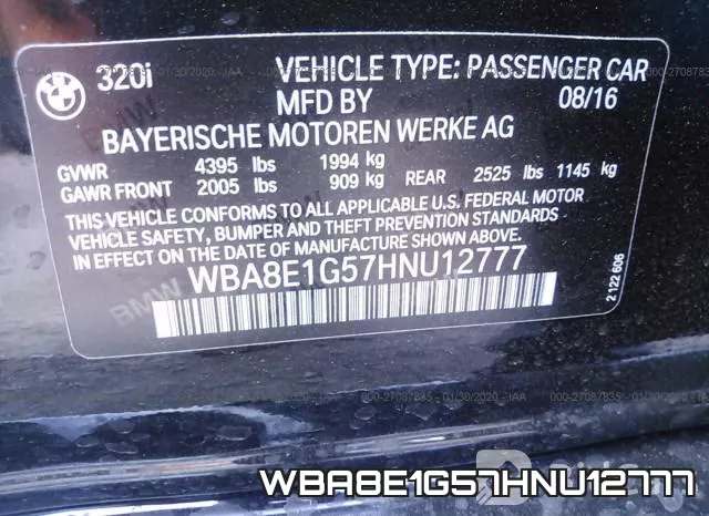 WBA8E1G57HNU12777 фото 10