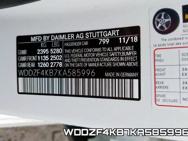 WDDZF4KB7KA585996 фото 2