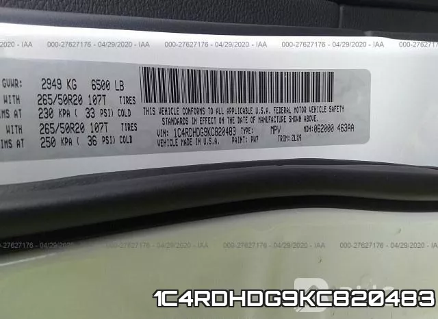 1C4RDHDG9KC820483 фото 10