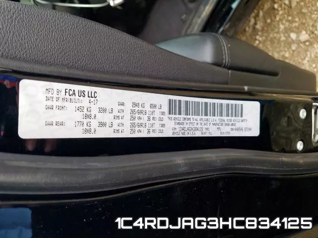 1C4RDJAG3HC834125 фото 2