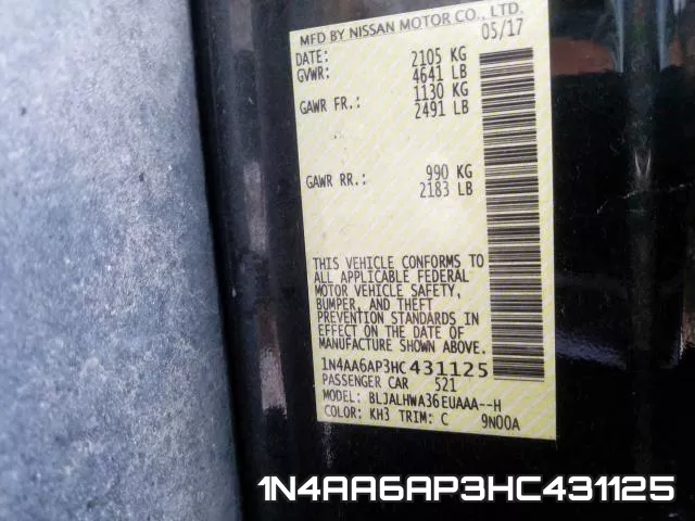 1N4AA6AP3HC431125 фото 2